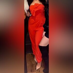 bebe Red Jumpsuit with bow
